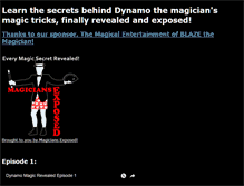 Tablet Screenshot of dynamomagicrevealed.com